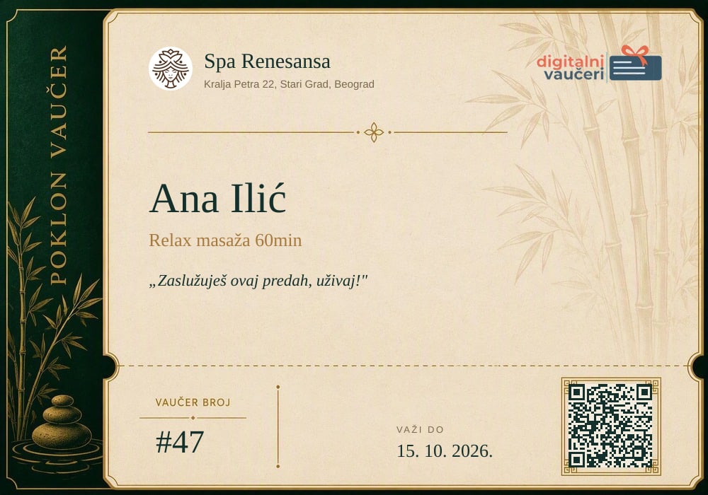 Primer vaučera — Spa Renesansa