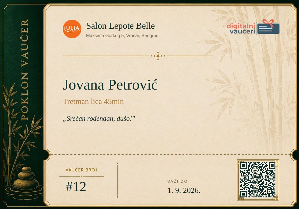 Primer vaučera — Salon Lepote Belle