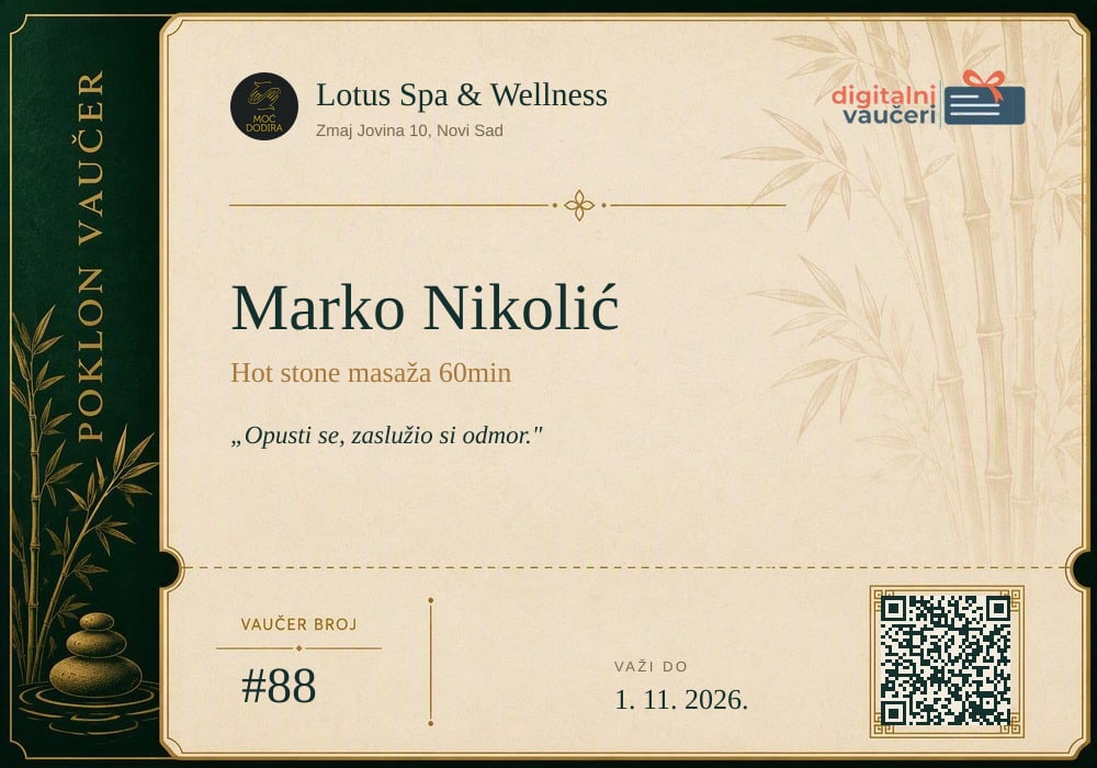 Primer vaučera — Lotus Spa